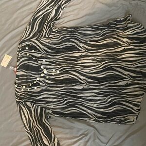 Chic Zebra Print Sheer Blouse